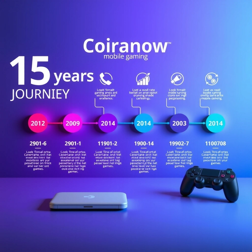 Timeline showing Coiranow's 15-year journey in mobile gaming